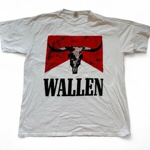 Morgan Wallen Skull Graphic T-Shirt Band Tee (White) – Size XL